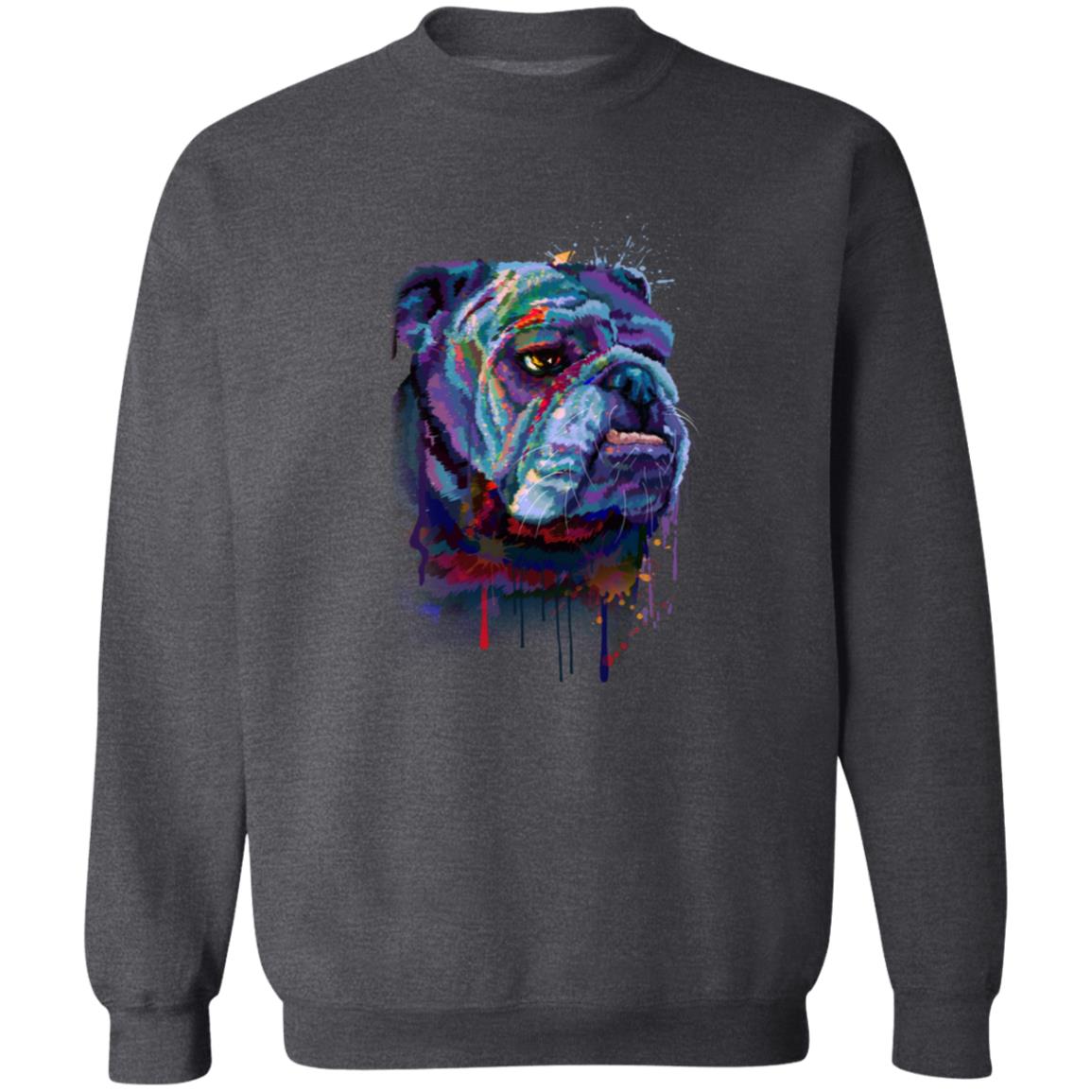 Abstract Bulldog dog Unisex Crewneck Sweatshirt with expressive splashes-Family-Gift-Planet