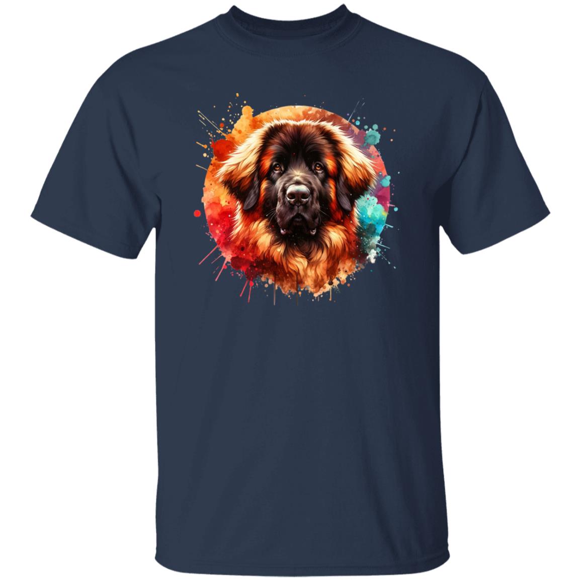 Artistic Leonberger Color Splash Unisex T-shirt Black Navy Dark Heather-Family-Gift-Planet