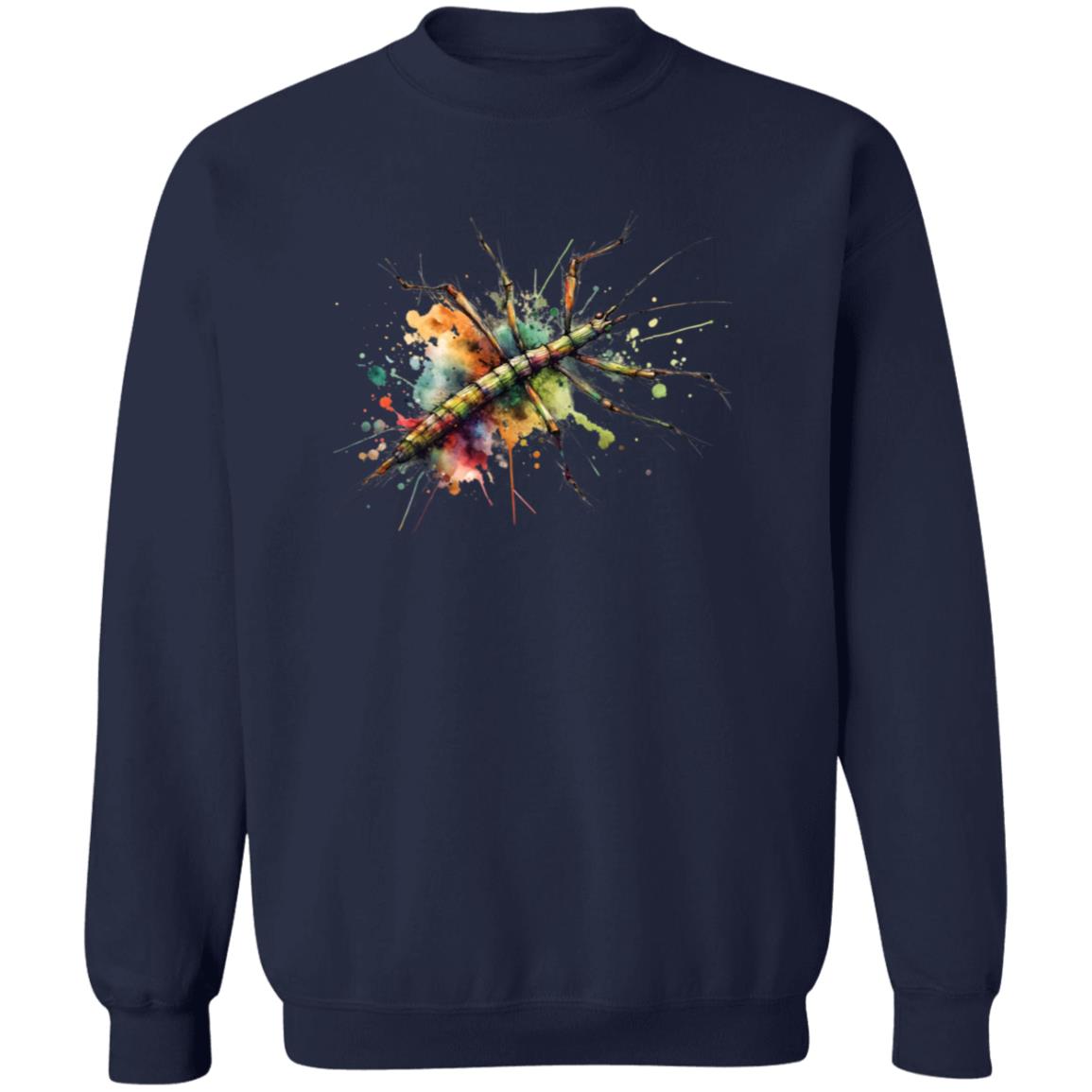 Stick bug Color Splash Unisex Sweatshirt Black Navy Dark Heather-Family-Gift-Planet