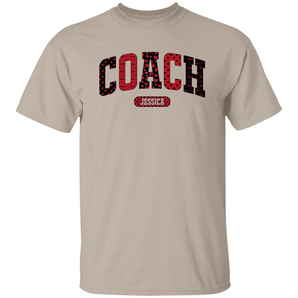Personalized Coach Valentine's Day Unisex T-Shirt Custom name school coach heart love-Family-Gift-Planet