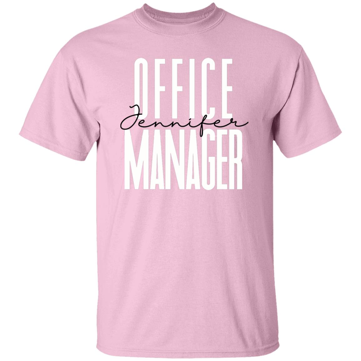 Personalized Office manager T-shirt gift Front Office squad Unisex Tee Sand Pink Light Blue-Family-Gift-Planet
