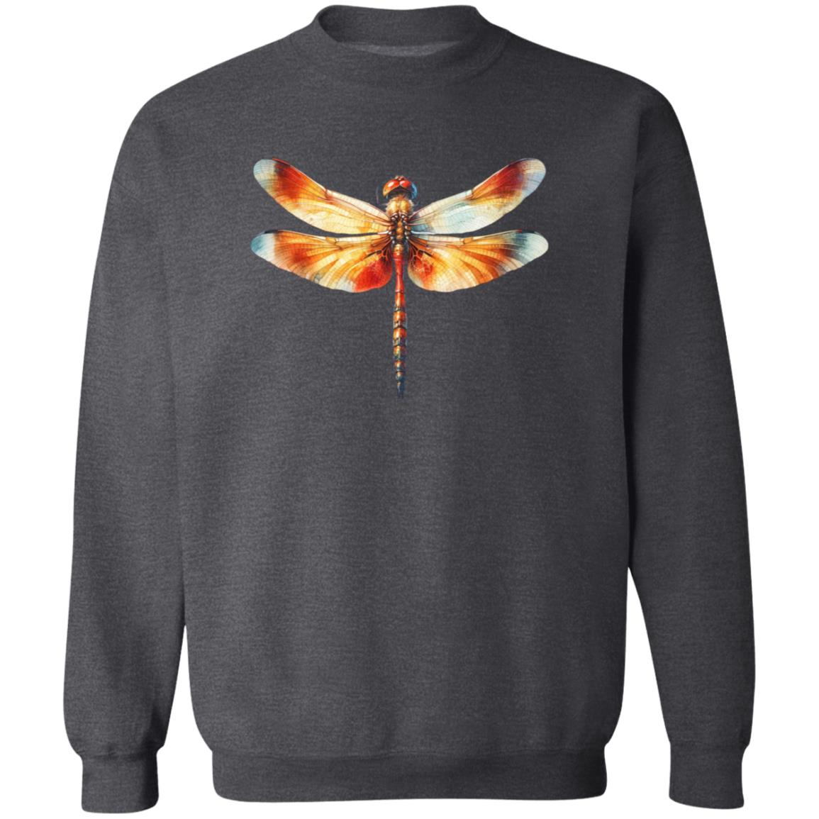 Fall Dragonfly Color Splash Unisex Sweatshirt Black Navy Dark Heather-Family-Gift-Planet