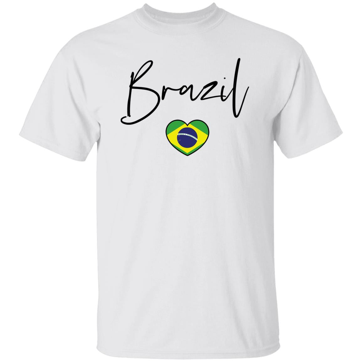 Brazil flag heart Unisex T-shirt Brazil love tee White Sand Blue-Family-Gift-Planet