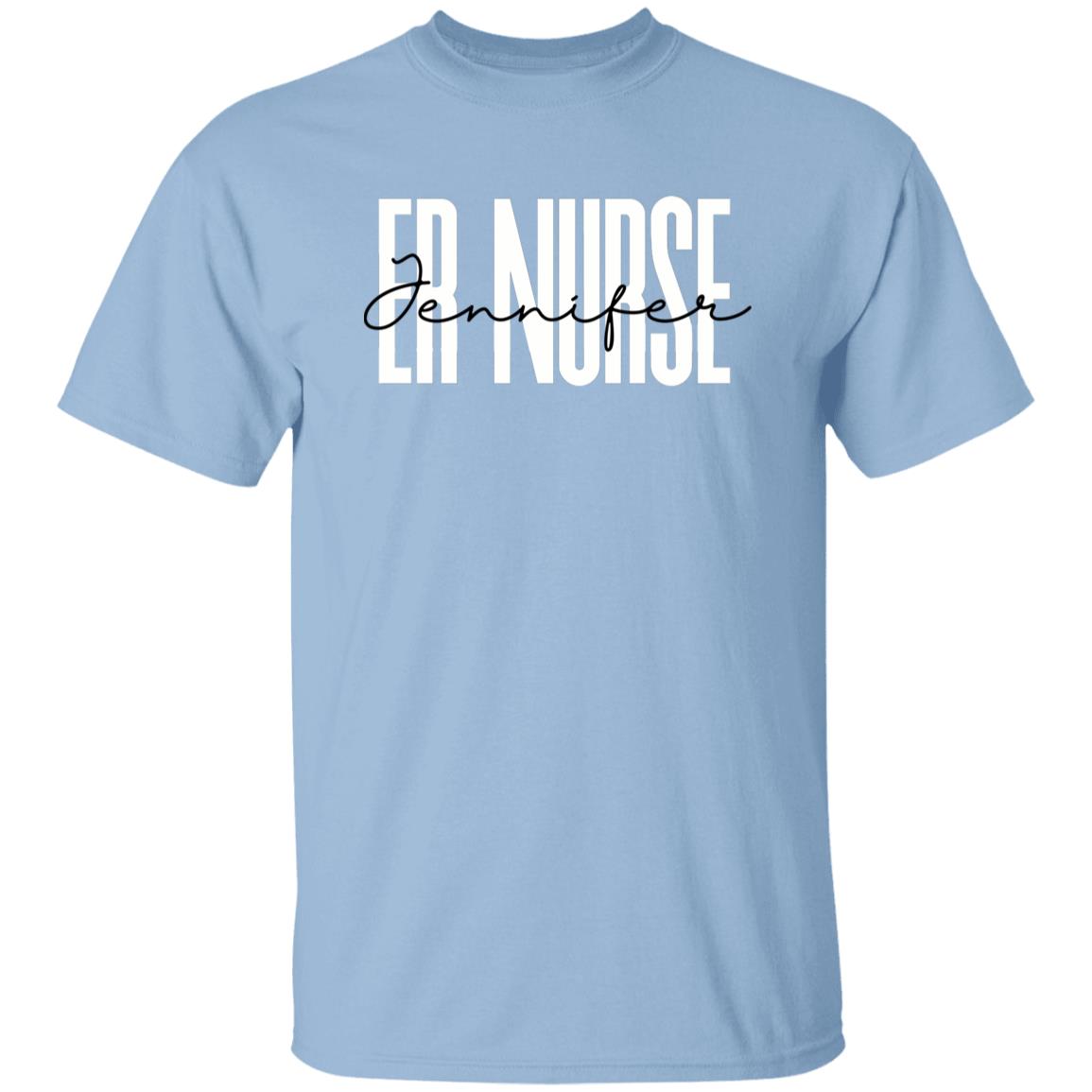 Personalized ER nurse Unisex T-shirt Custom Name emergency rn Sand Blue Pink-Family-Gift-Planet