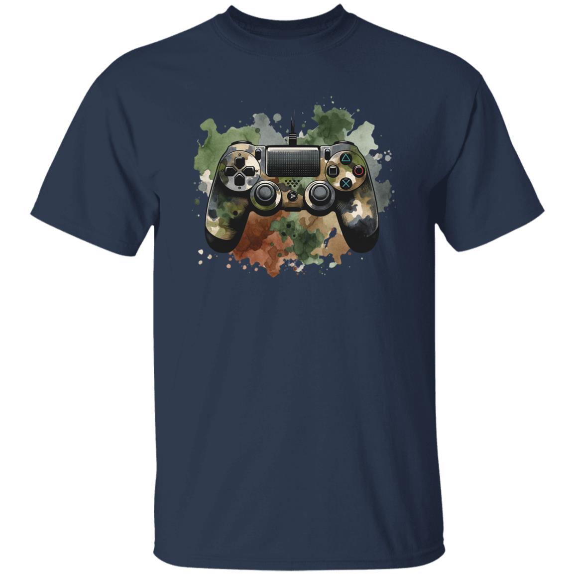 Game console Camo Color Splash Unisex T-shirt gamer tee Black Navy Dark Heather-Family-Gift-Planet
