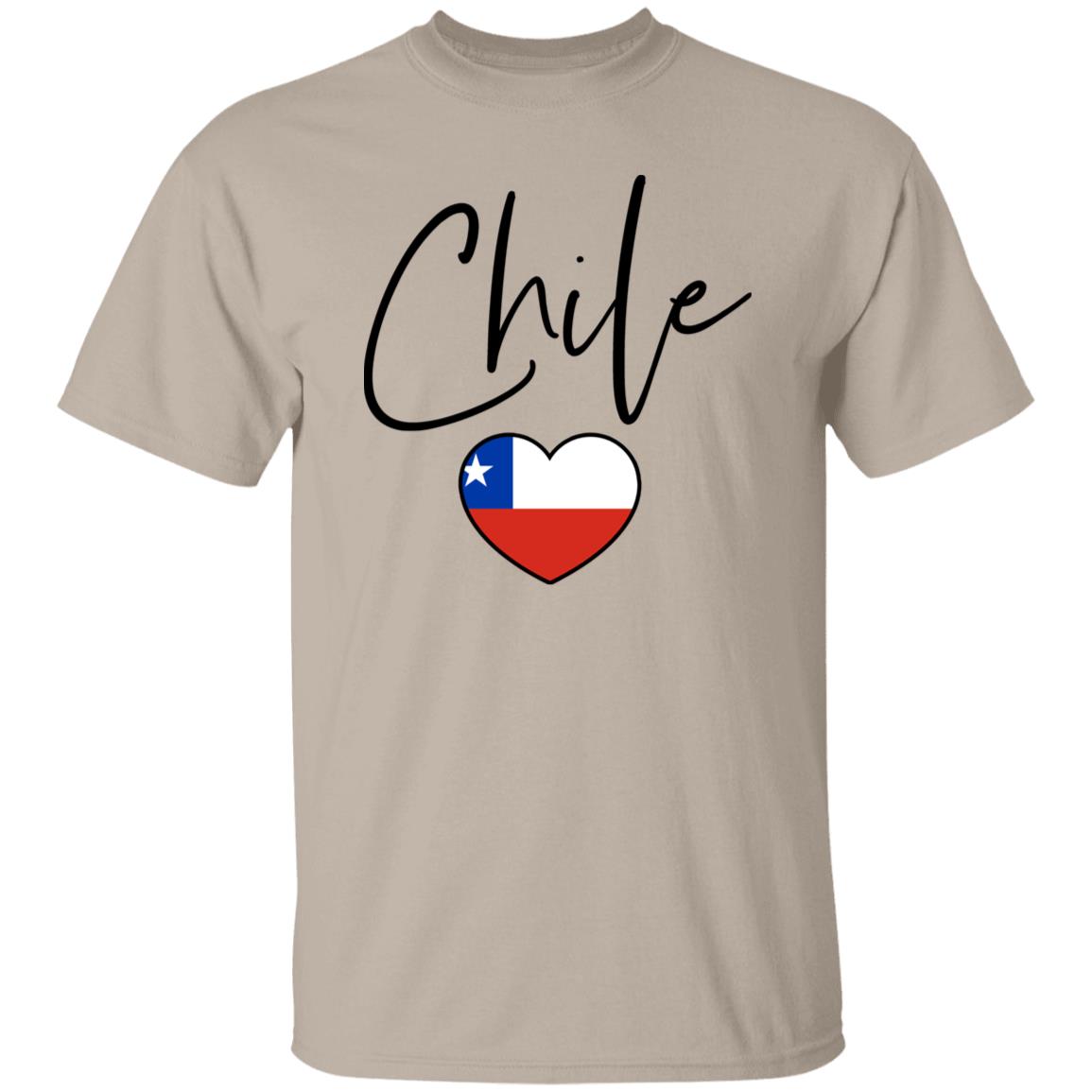 Chile flag heart Unisex T-shirt Chile love tee White Sand Blue-Family-Gift-Planet