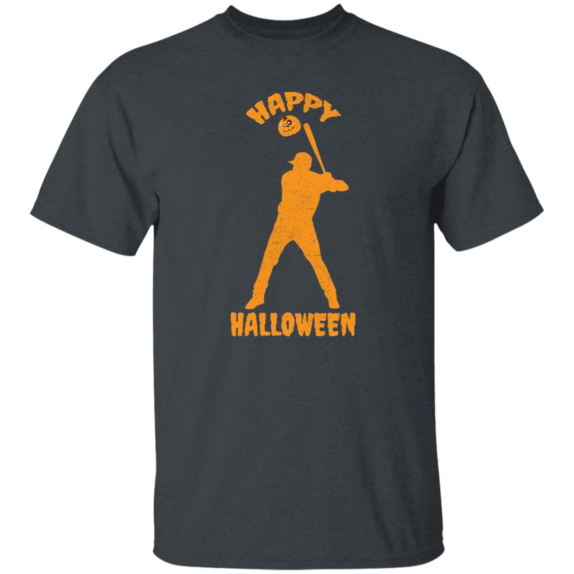 Baseball player Happy Halloween Unisex T-Shirt Baseball mom tee Black Dark Heather-Family-Gift-Planet