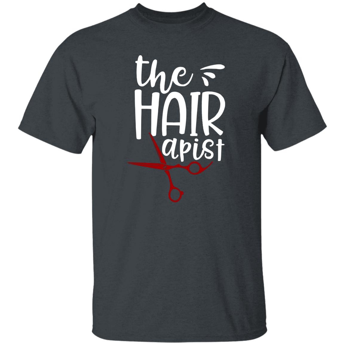 The hairapist Unisex T-shirt hairdresser haircutter tee black dark heather-Family-Gift-Planet