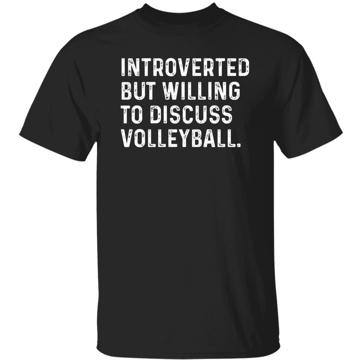 Introverted but willing to discuss Volleyball Unisex T-shirt Volleyball lover tee Black Navy Dark Heather-Black-Family-Gift-Planet