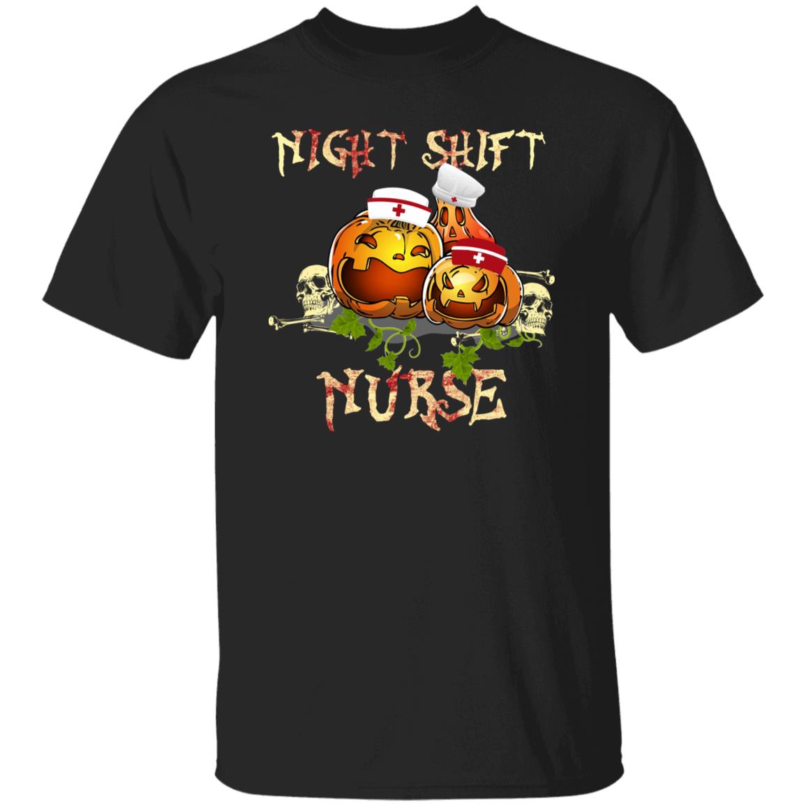Night shift nurse Halloween Unisex T-Shirt Scary Spooky Night shift Registered nurse tee Black Dark Heather-Family-Gift-Planet