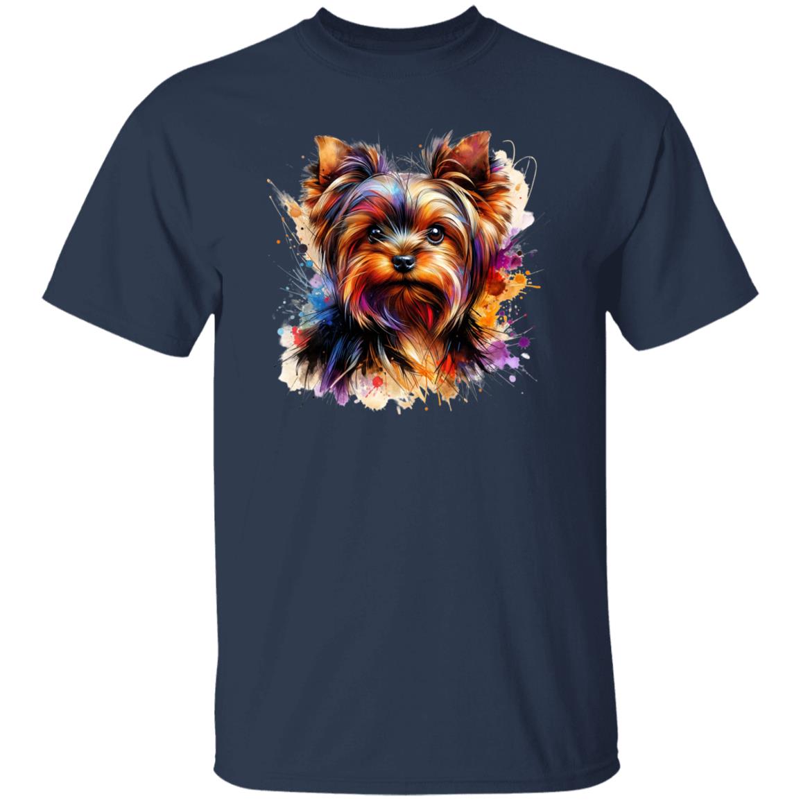 Yorkshire Terrier Color Splash Unisex T-Shirt Black Navy Dark Heather-Family-Gift-Planet