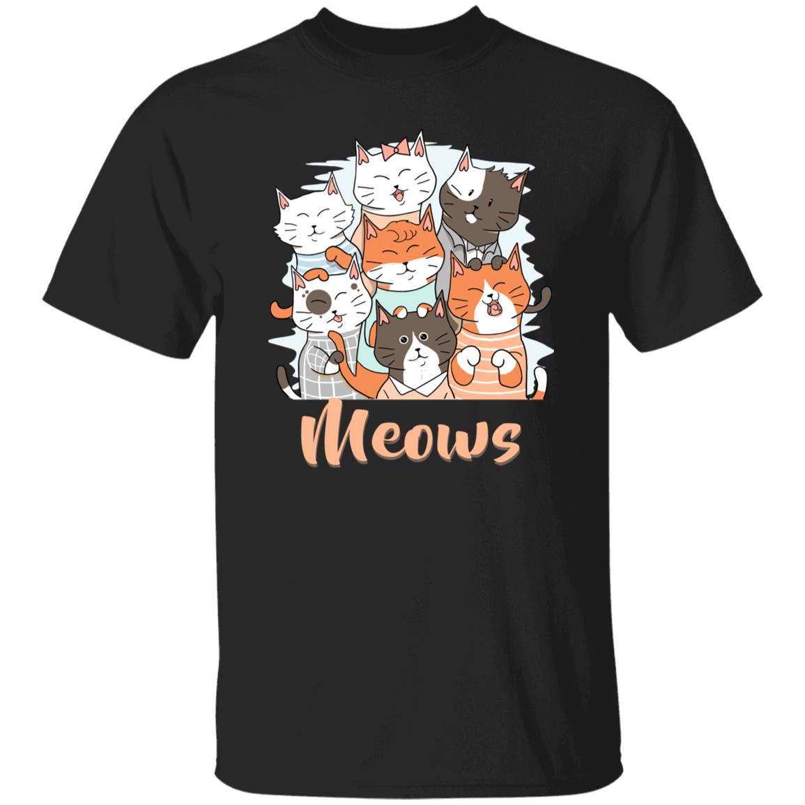 Meows funny cats Unisex shirt cat mama tee Black Dark Heather-Family-Gift-Planet