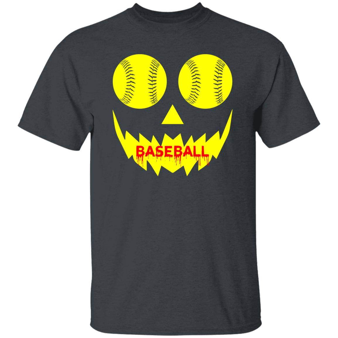 Baseball Halloween Unisex T-Shirt Scary Baseball player Baseball mom tee Black Dark Heather-Family-Gift-Planet
