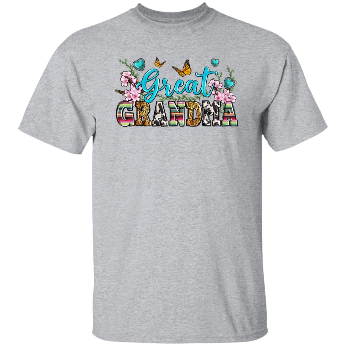 Great Grandma flowers T-Shirt gift Great grandmother floral Unisex tee Sand White Sport Grey-Family-Gift-Planet