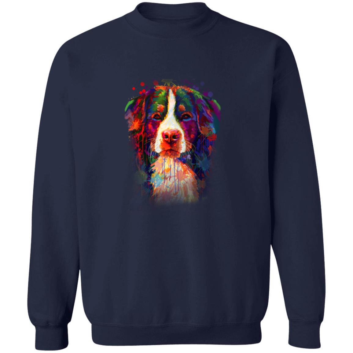Abstract Bernese Mountain dog Unisex Crewneck Sweatshirt with expressive splashes-Family-Gift-Planet