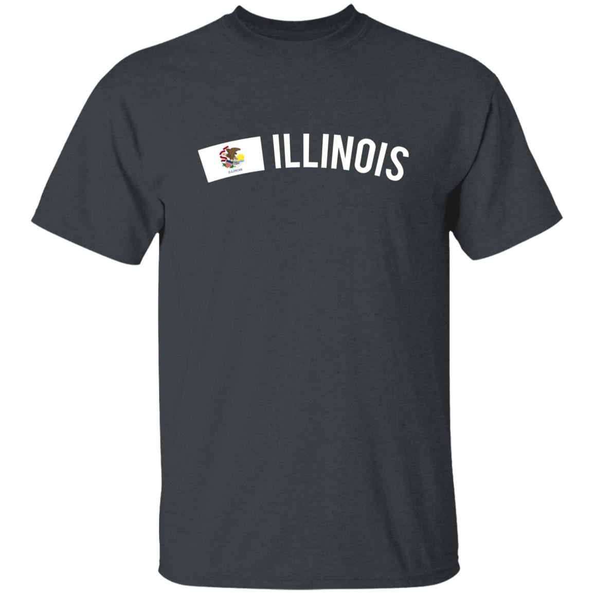 Illinois Unisex T-shirt gift Illinois flag tee Chicago Aurora Rockford White Black-Family-Gift-Planet