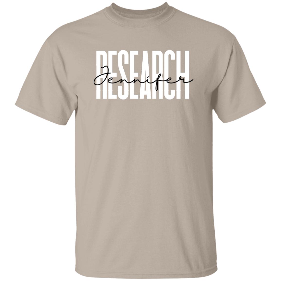 Personalized research T-shirt gift Custom name Medical researcher Unisex Tee Sand Pink Light Blue-Family-Gift-Planet