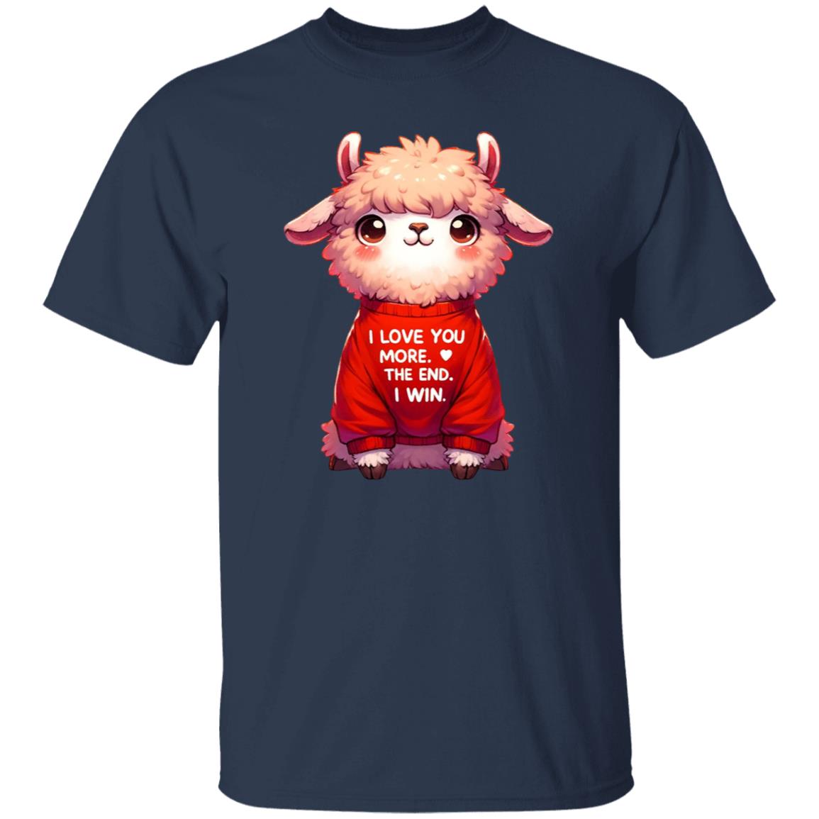 I love you more The end I win goat Unisex T-shirt cute animal tee Black Navy Dark Heather-Navy-Family-Gift-Planet