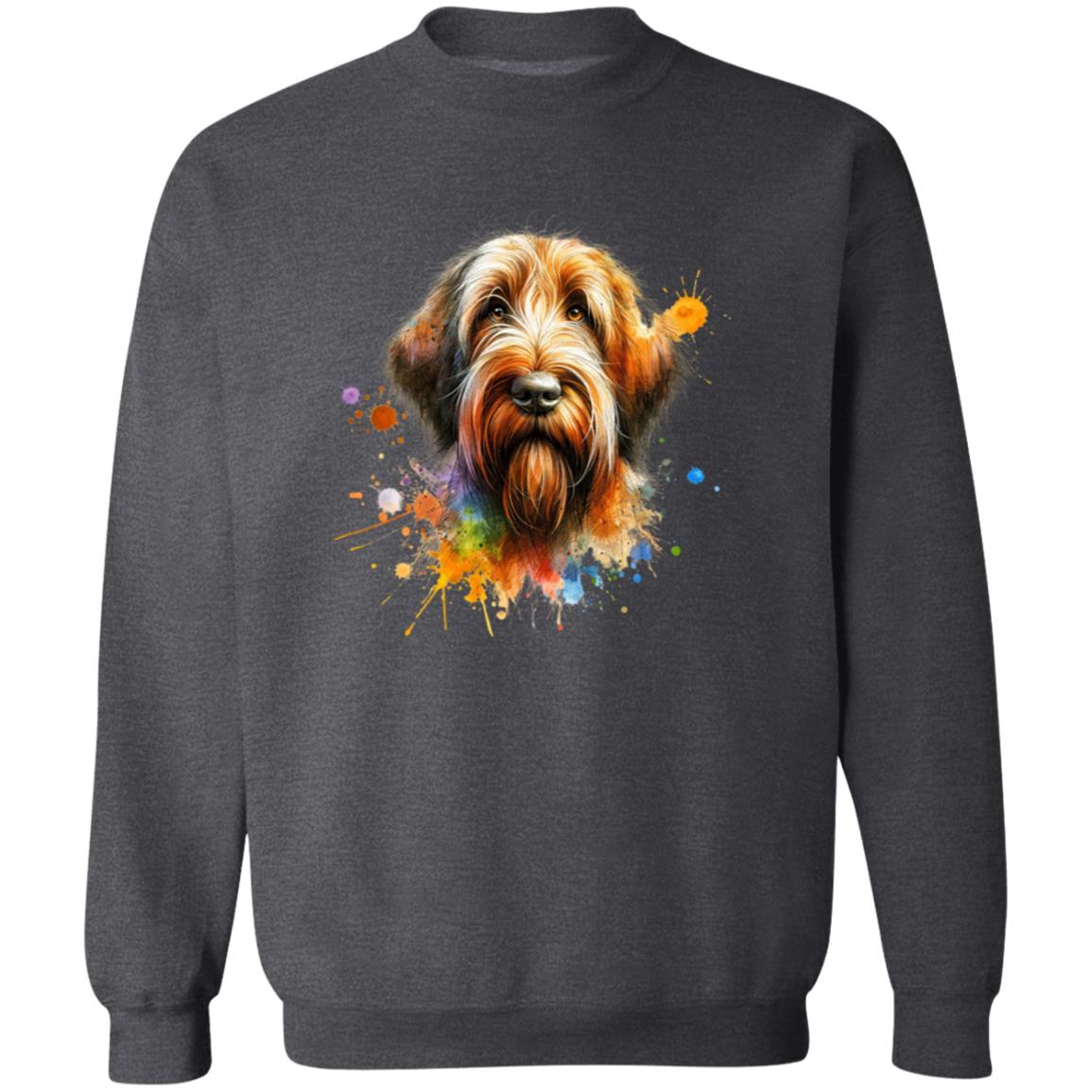 Spinone Italiano dog Color Splash Unisex Sweatshirt Black Navy Dark Heather-Family-Gift-Planet
