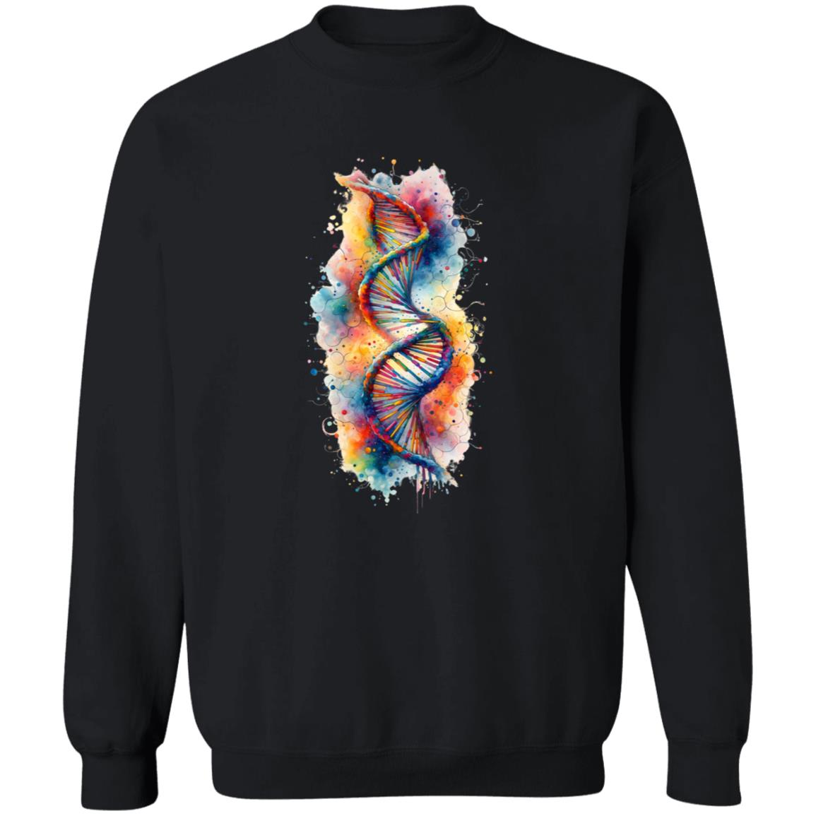 Abstract DNA Color Splash Unisex Sweatshirt Black Navy Dark Heather-Family-Gift-Planet