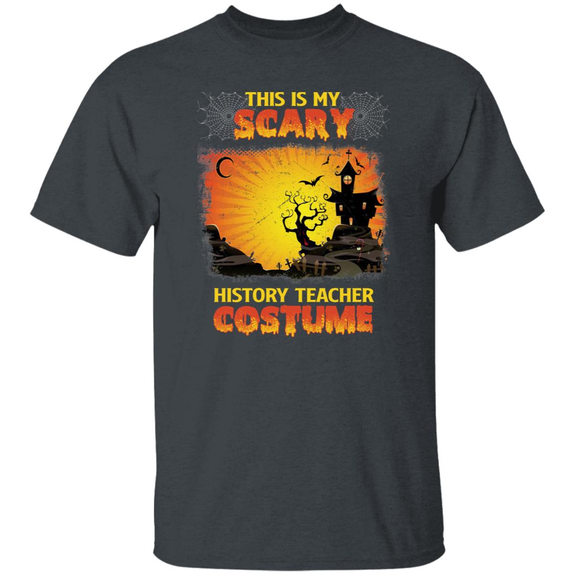 Scary History teacher Halloween Unisex T-Shirt Spooky Historian tee Black Dark Heather-Family-Gift-Planet