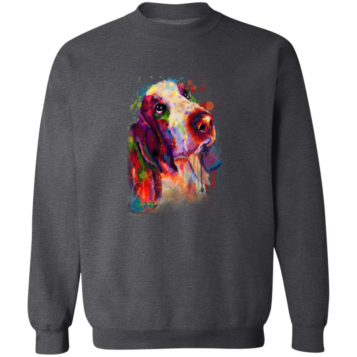 Artistic Basset hound dog Unisex Crewneck Sweatshirt digital Art-Family-Gift-Planet