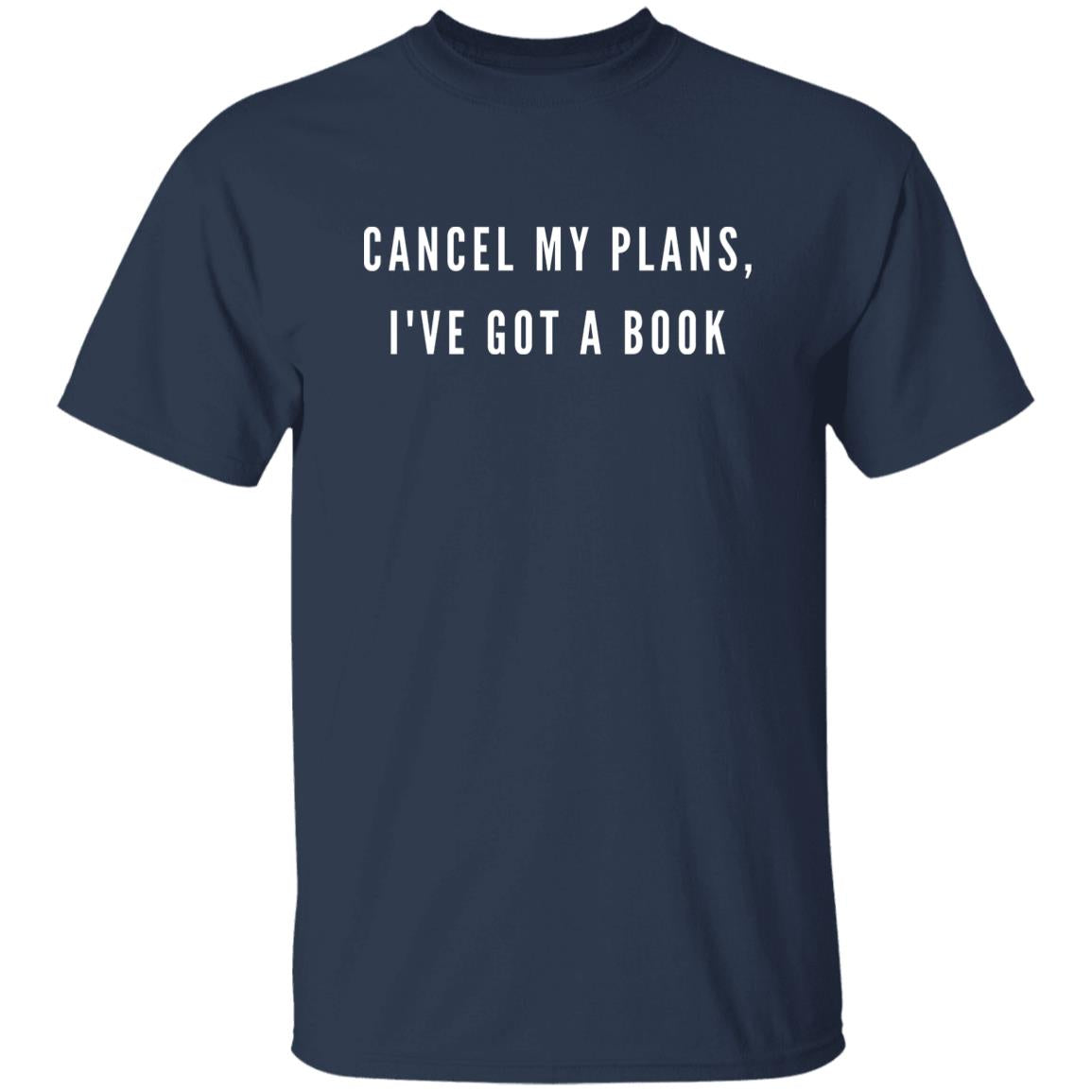 Cancel my plans I've got a book Unisex Tshirt book lover tee Black Dark Heather Navy-Navy-Family-Gift-Planet