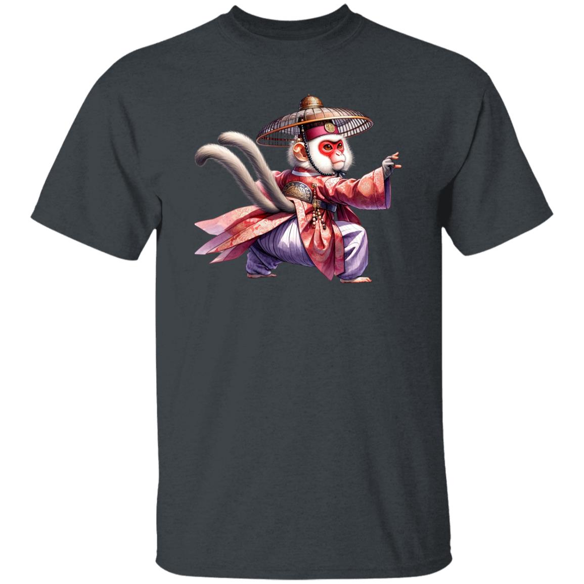 Monkey Ninja T-Shirt gift Two tails monkey Kung-Fu Unisex tee Black Navy Dark Heather-Family-Gift-Planet