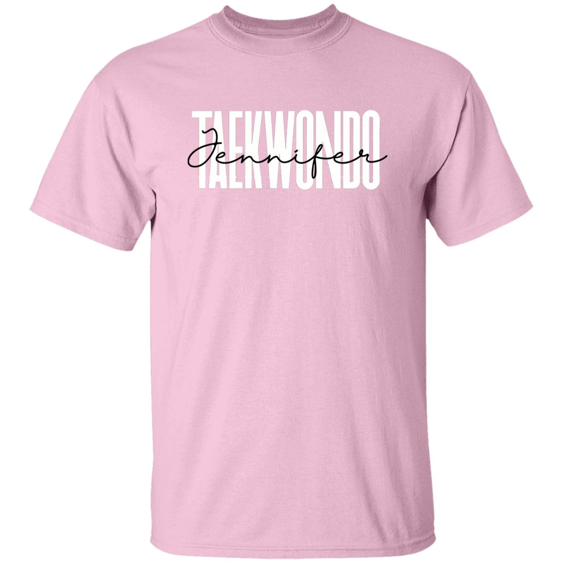 Personalized Taekwondo T-shirt gift Custom name Taekwondo Korean Martial Arts Unisex Tee Sand Pink Light Blue-Family-Gift-Planet