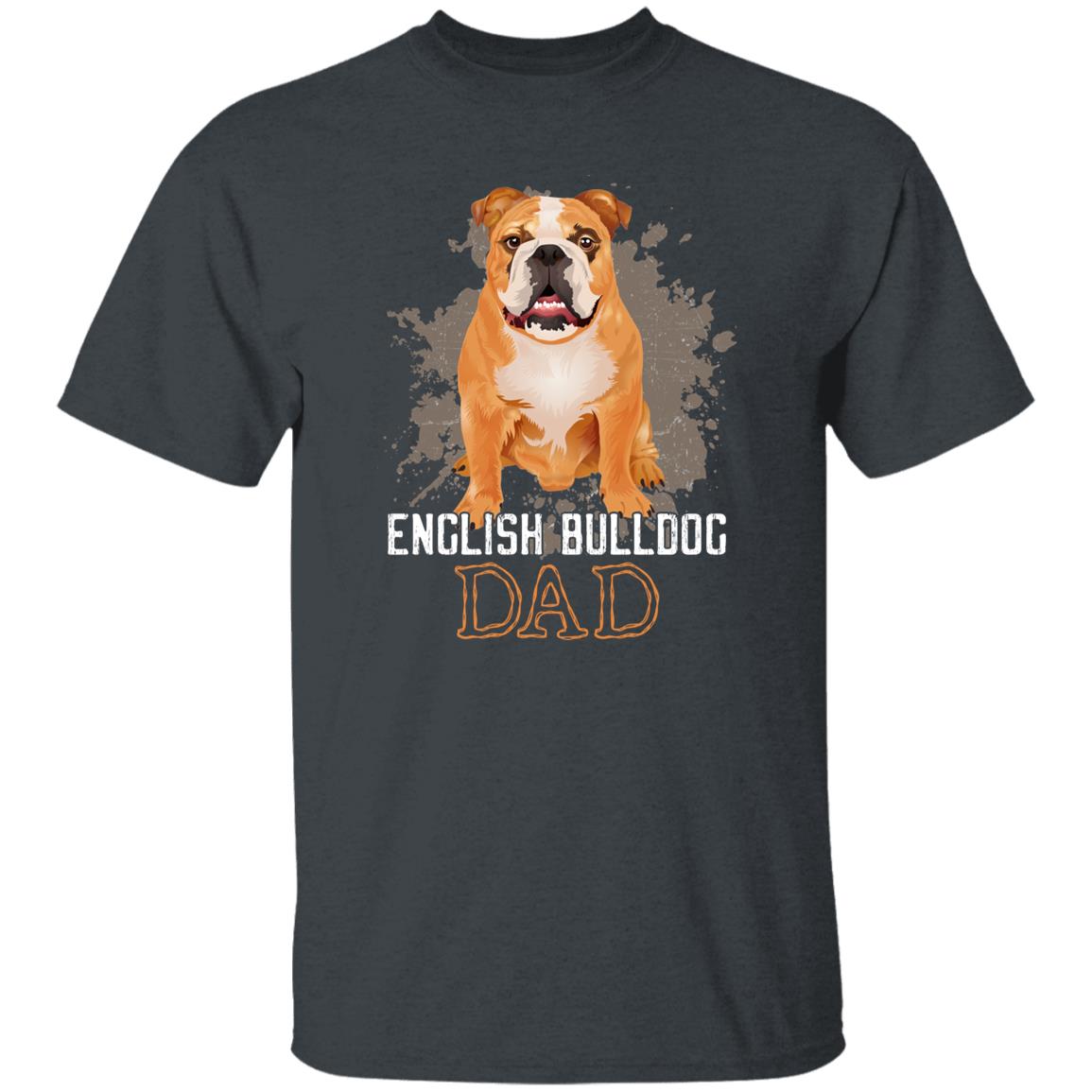English bulldog dad Unisex t-shirt gift black navy dark heather-Dark Heather-Family-Gift-Planet