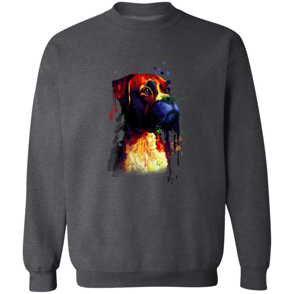 Artistic Boxer dog Crewneck Sweatshirt creative digital Art-Family-Gift-Planet