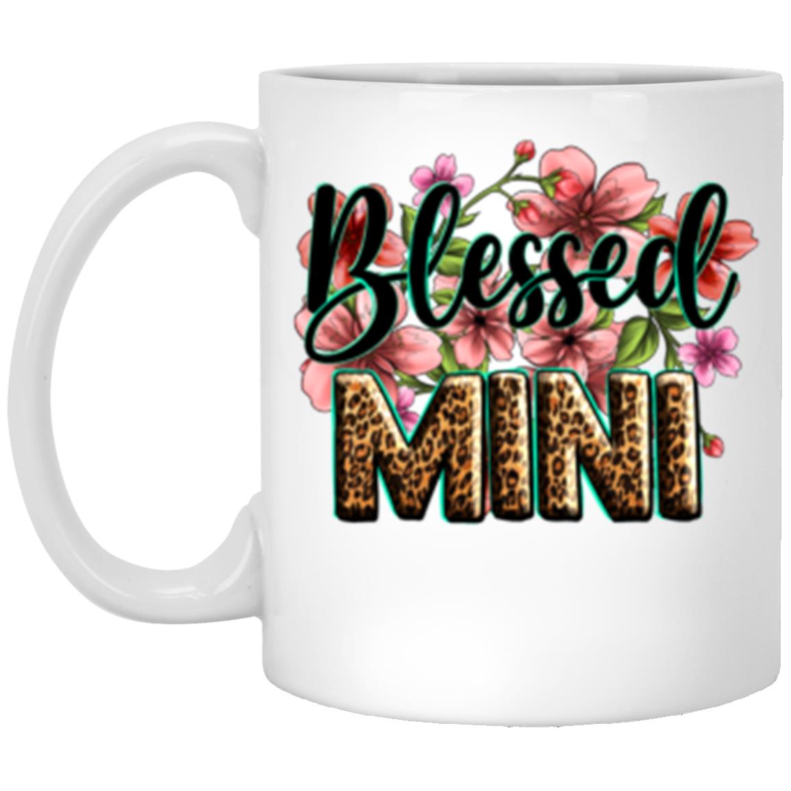 Blessed mini flowers 11oz White Mug gift Floral grandma cup-Family-Gift-Planet