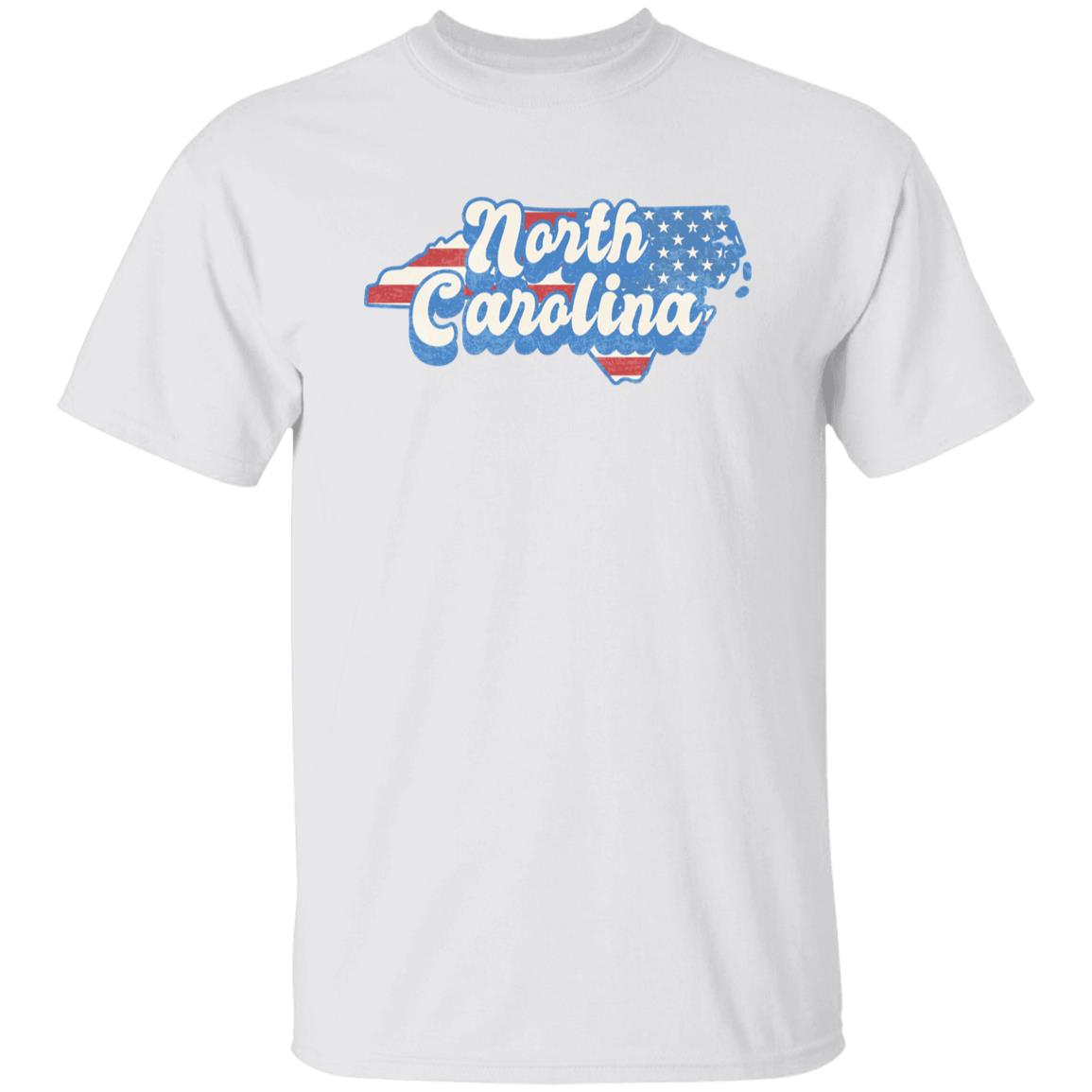 North Carolina US flag Unisex T-Shirt American patriotic NC state tee White Ash Blue-White-Family-Gift-Planet