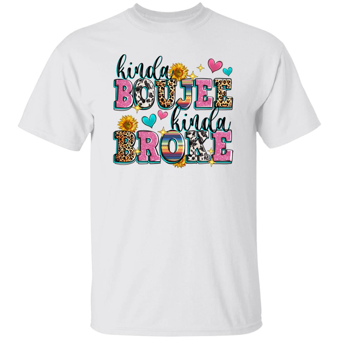 Kinda boujee kinda broke T-Shirt gift Unisex tee Sand White Sport Grey-Family-Gift-Planet