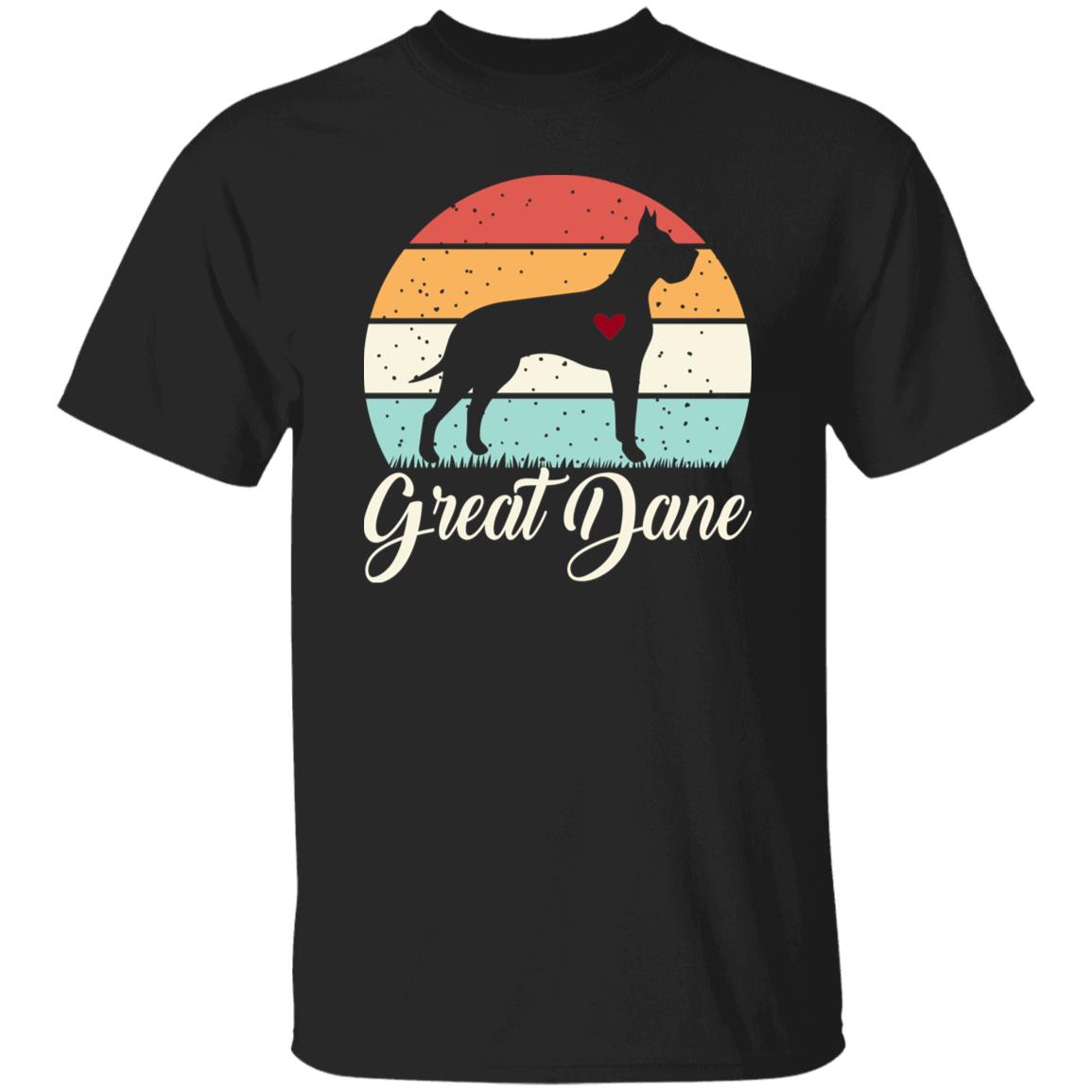 Great Dane Retro Unisex T-shirt gift great dane dog dad black dark heather-Black-Family-Gift-Planet