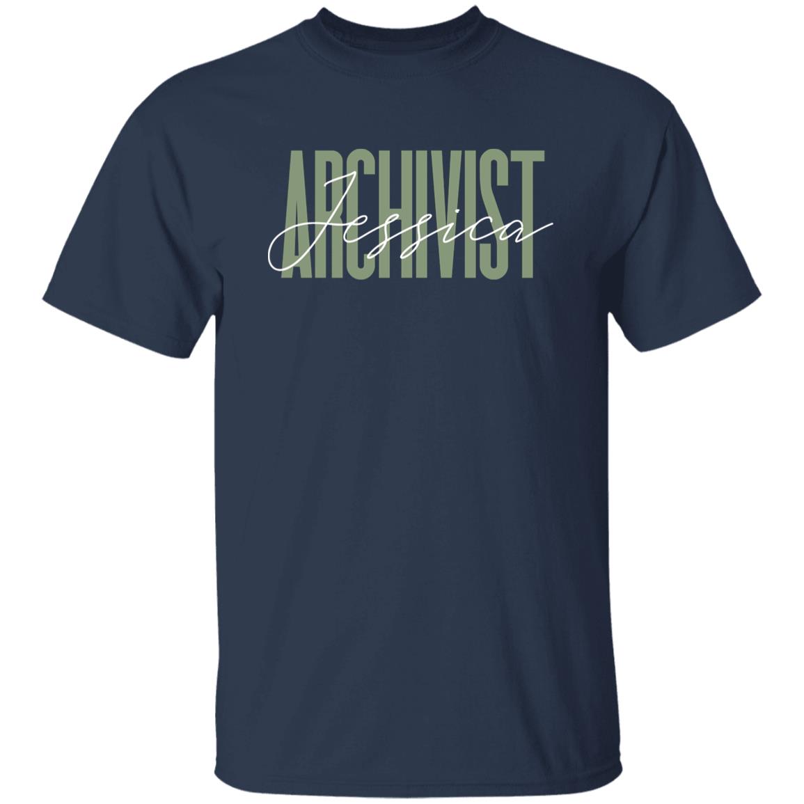 Archivist T-Shirt gift Archive science librarian Customized Unisex tee Black Navy Dark Heather-Family-Gift-Planet
