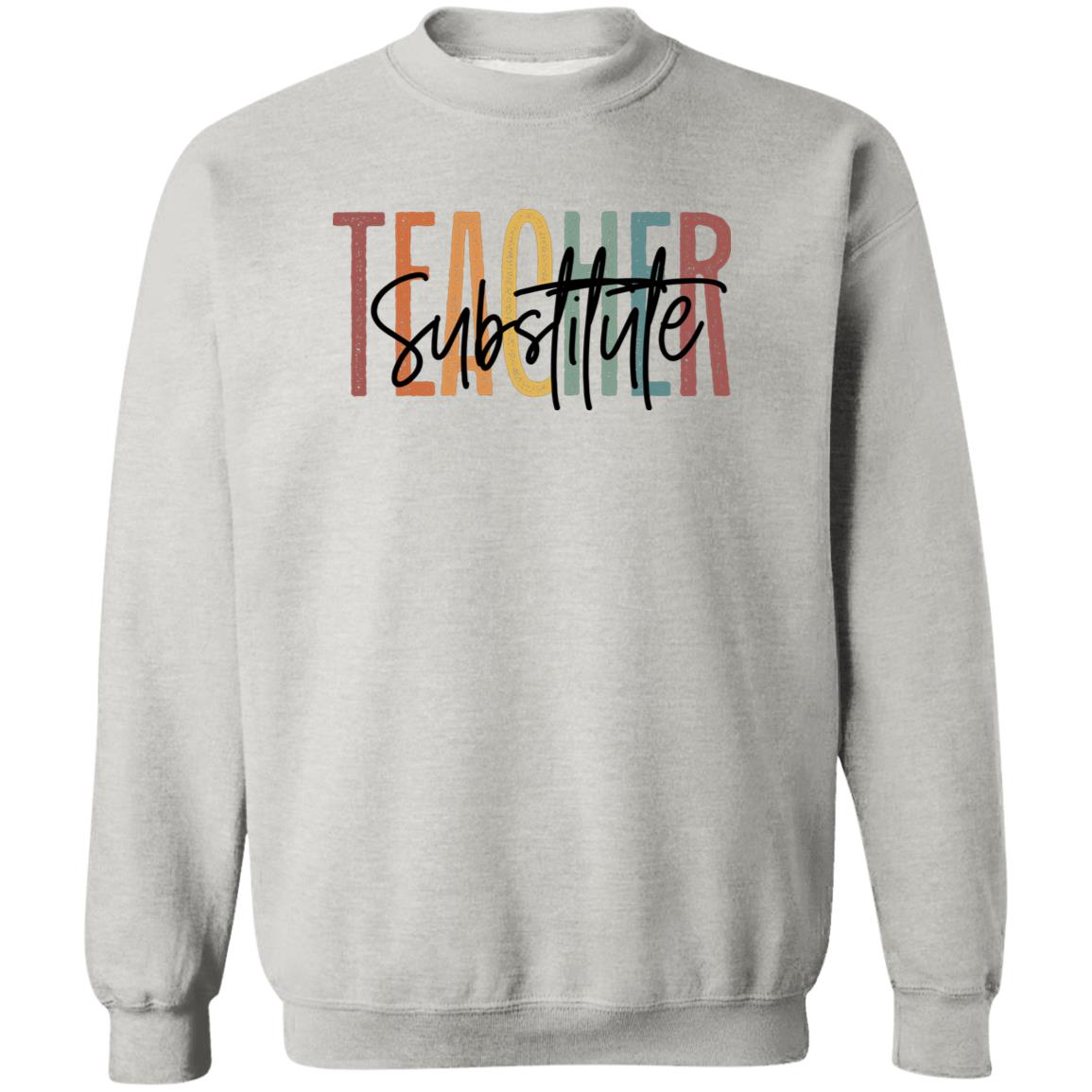 Substitute teacher Sweatshirt Crewneck Unisex Gildan Sand Ash S-2XL-Ash-Family-Gift-Planet