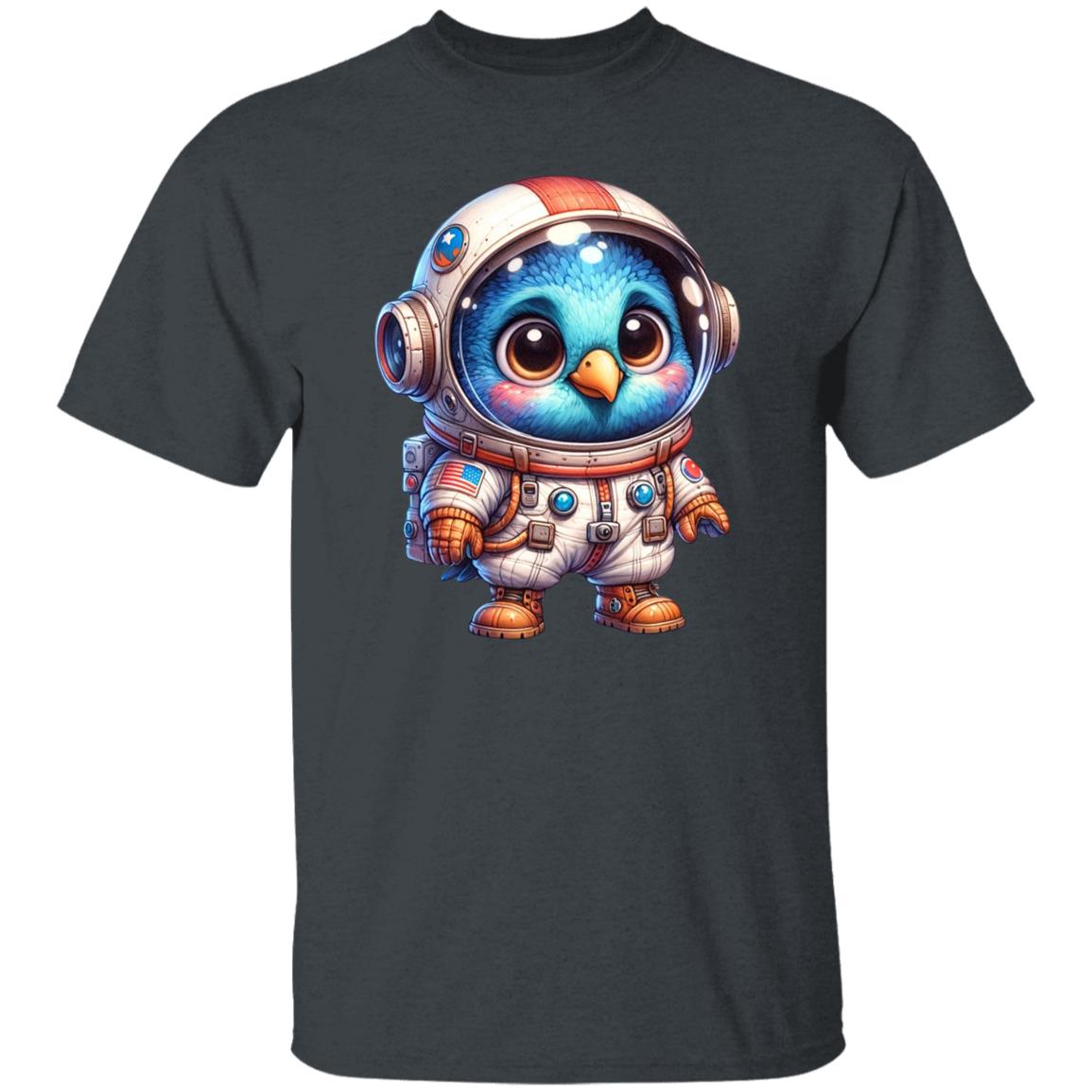 Bird US astronaut Unisex T-shirt cosmos lover cute bird tee Black Navy Dark Heather-Family-Gift-Planet
