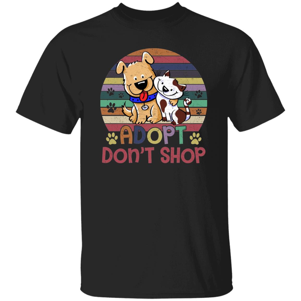 Adopt don't shop Unisex t-shirt dog cat adoption tee black dark heather-Family-Gift-Planet