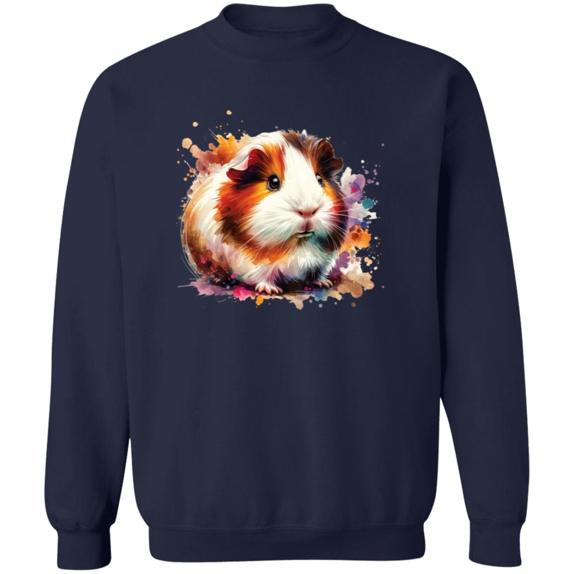 Guinea Pig Color Splash Unisex Sweatshirt Black Navy Dark Heather-Family-Gift-Planet