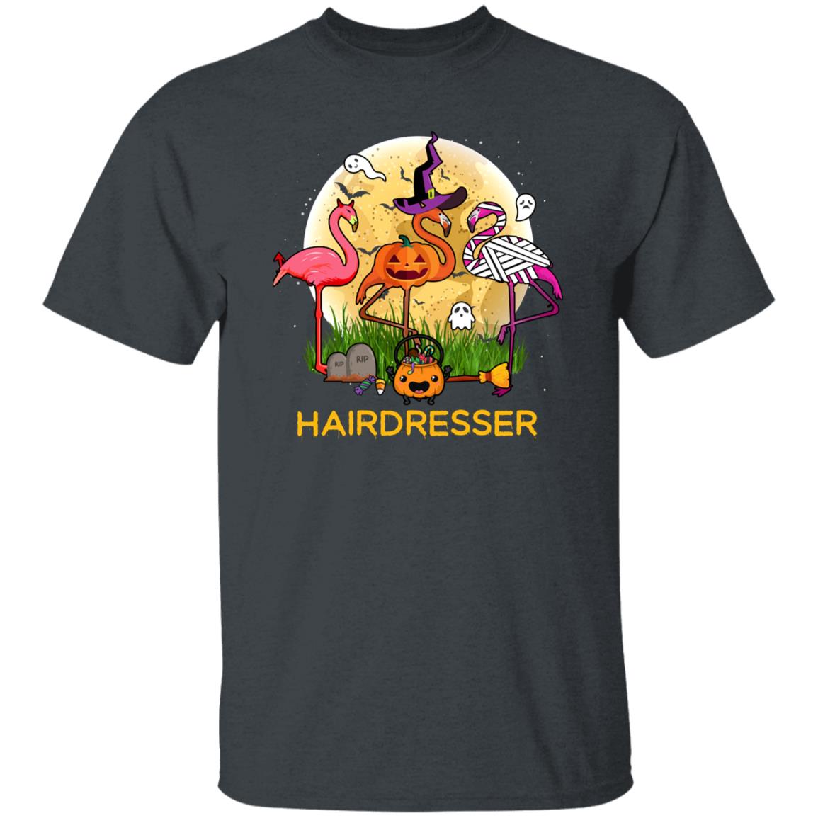 Hairdresser Halloween Unisex T-Shirt Scary Spooky Haircutter hair hustler tee Black Dark Heather-Family-Gift-Planet