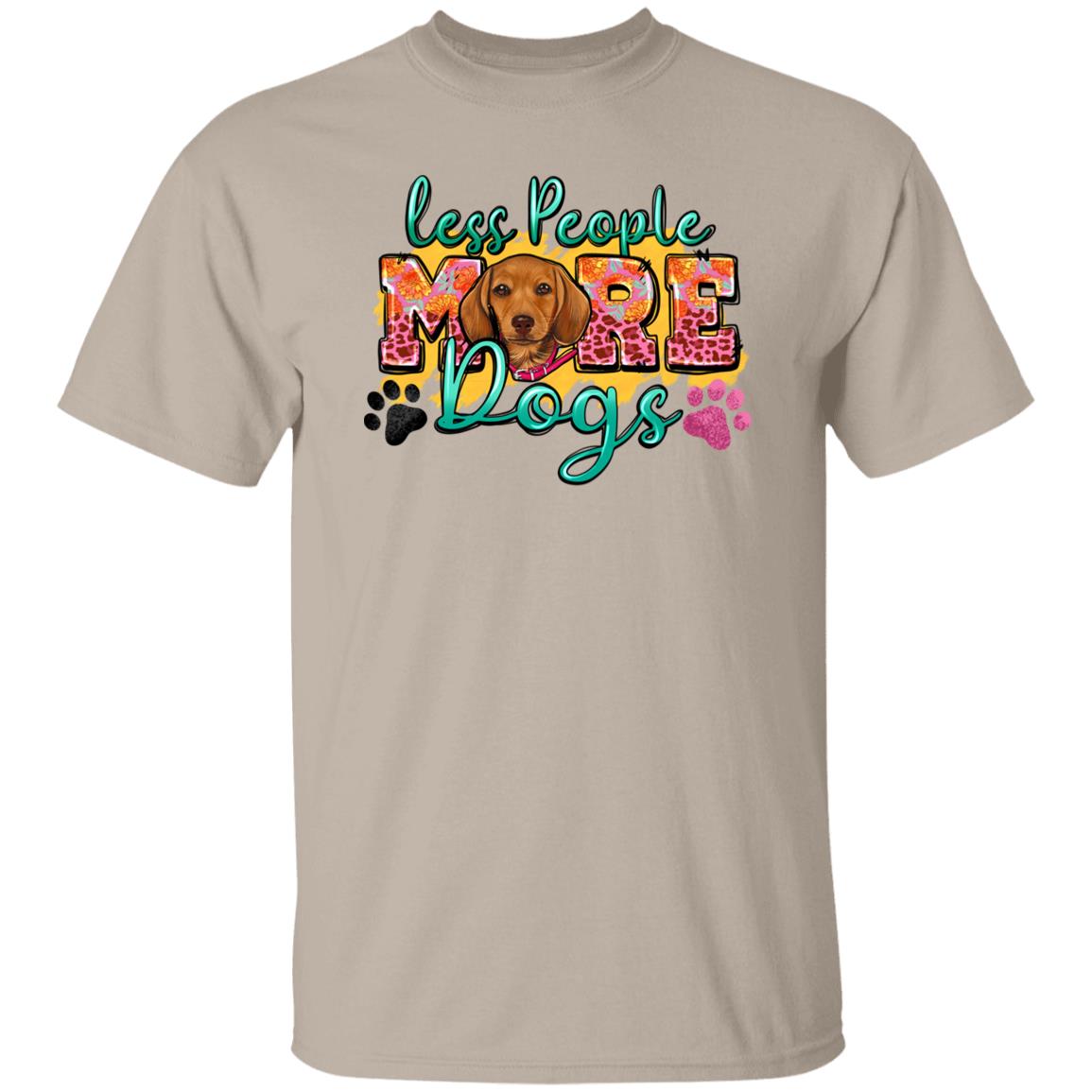 Less people more dogs T-Shirt gift Dachshund mom Unisex Tee Sand White Sport Grey-Family-Gift-Planet