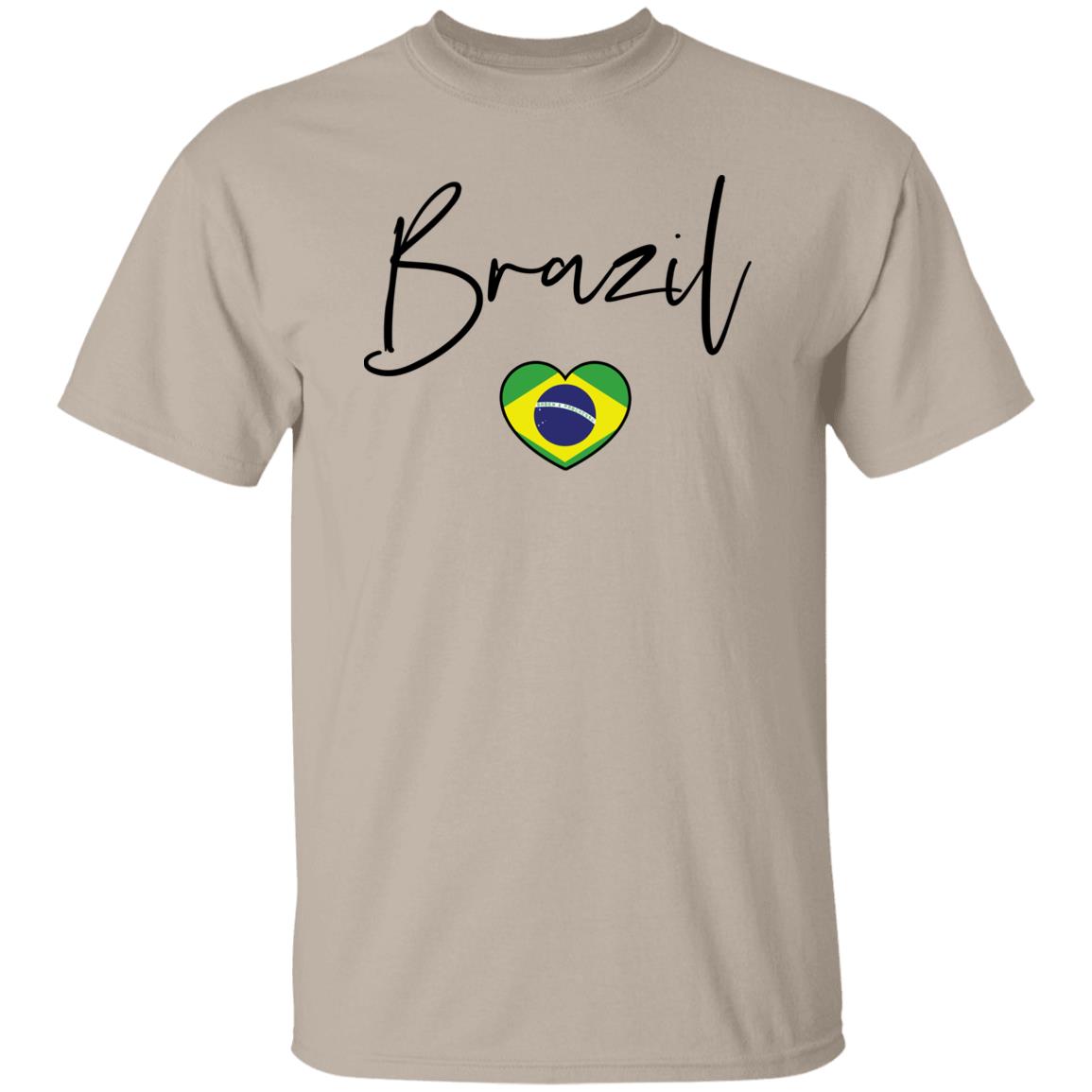 Brazil flag heart Unisex T-shirt Brazil love tee White Sand Blue-Family-Gift-Planet