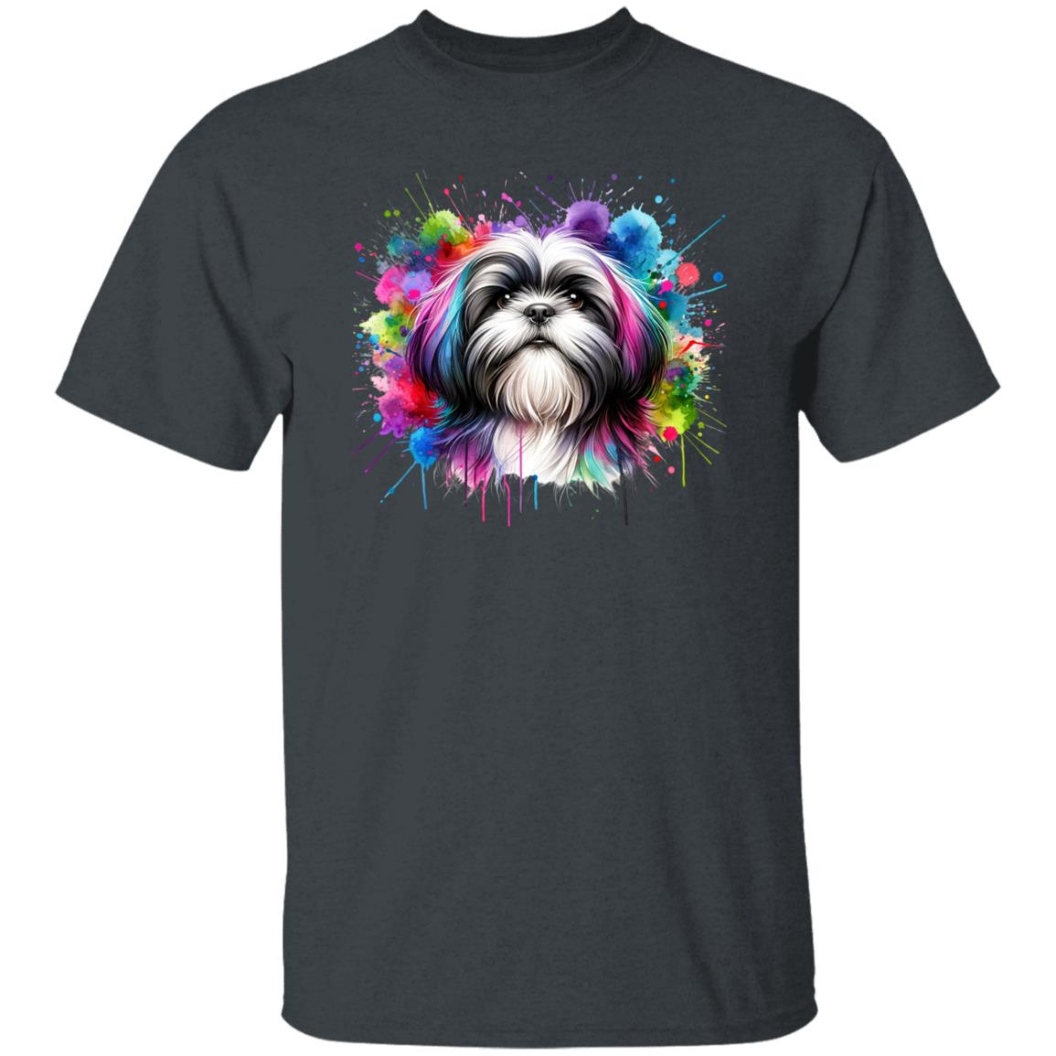 Shih Tzu dog mom Color Splash Unisex T-shirt Black Navy Dark Heather-Family-Gift-Planet