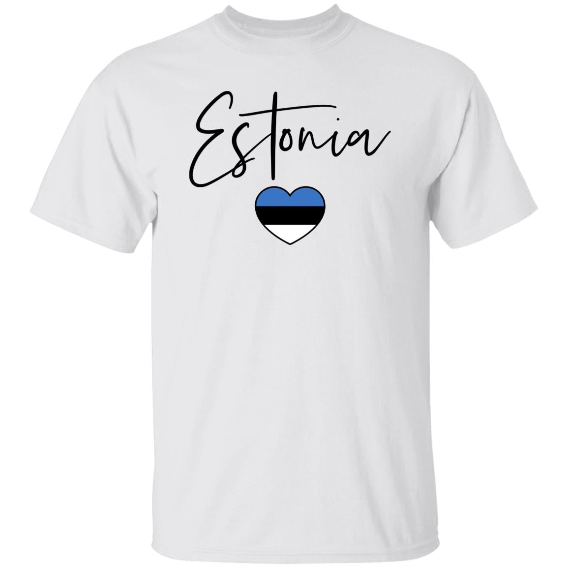 Estonia flag heart Unisex T-shirt Estonia love tee White Sand Blue-Family-Gift-Planet