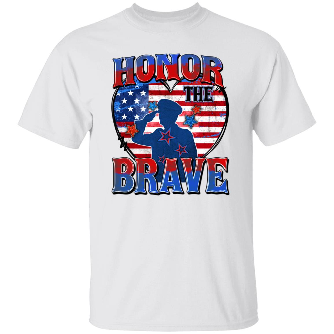 Honor the brave T-Shirt gift American flag veteran heart Unisex tee Sand White Sport Grey-Family-Gift-Planet