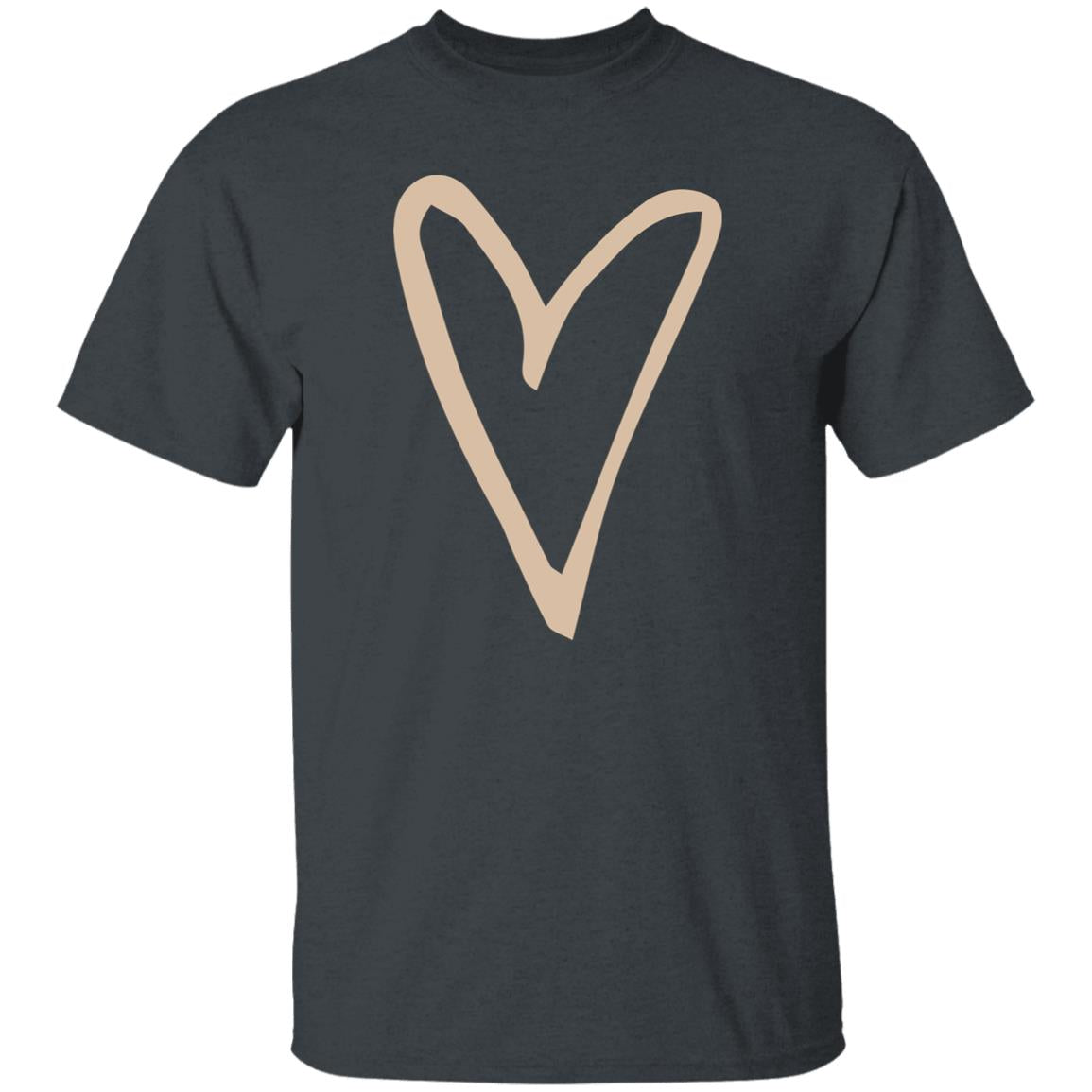 Heart love Unisex Tshirt Simple heart tee Black Dark Heather Navy-Dark Heather-Family-Gift-Planet