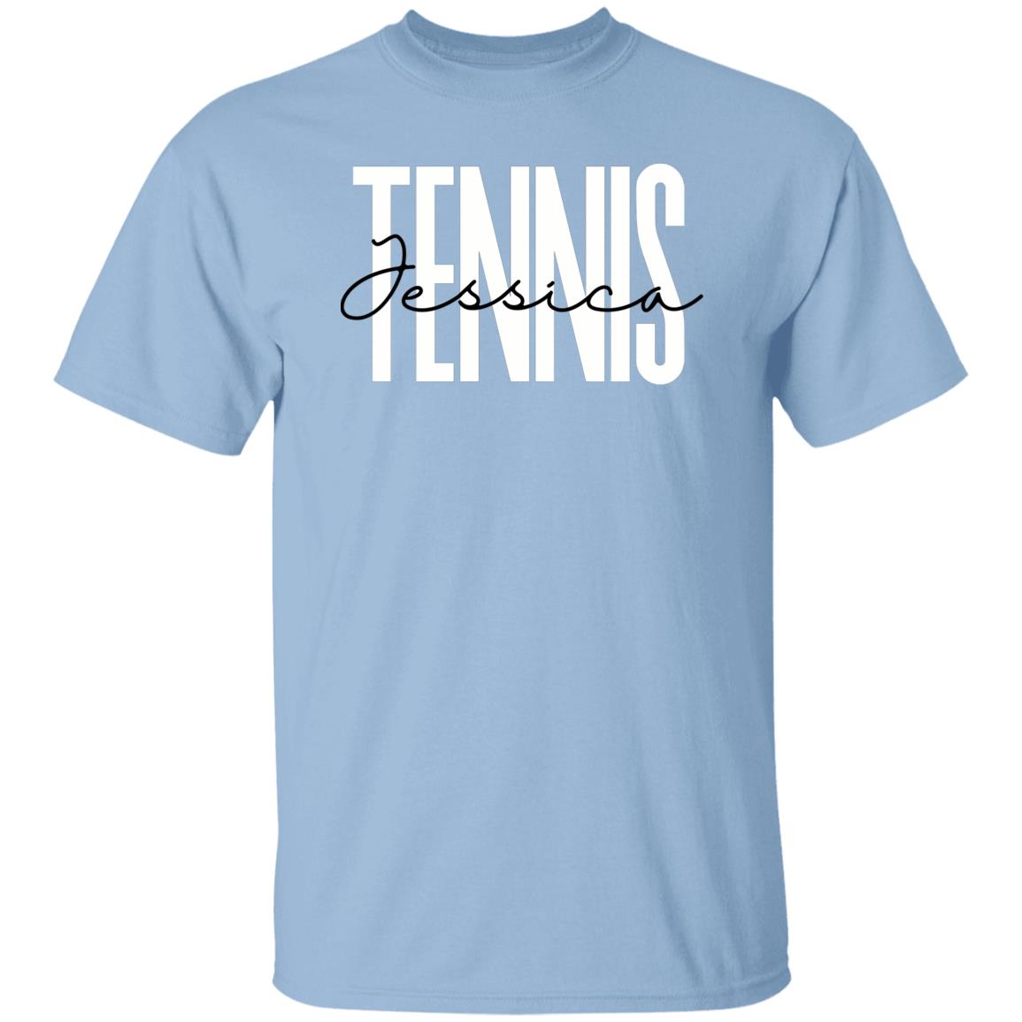 Personalized Tennis T-shirt gift Custom name Tennis player Tennis mom Unisex Tee Sand Pink Light Blue-Family-Gift-Planet
