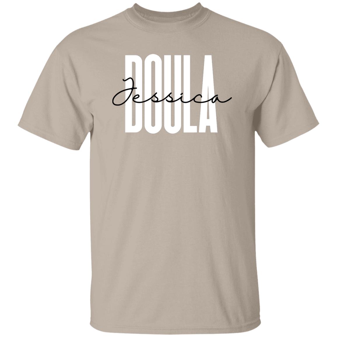 Personalized Doula Unisex T-shirt gift for doula Sand Pink Light Blue-Family-Gift-Planet