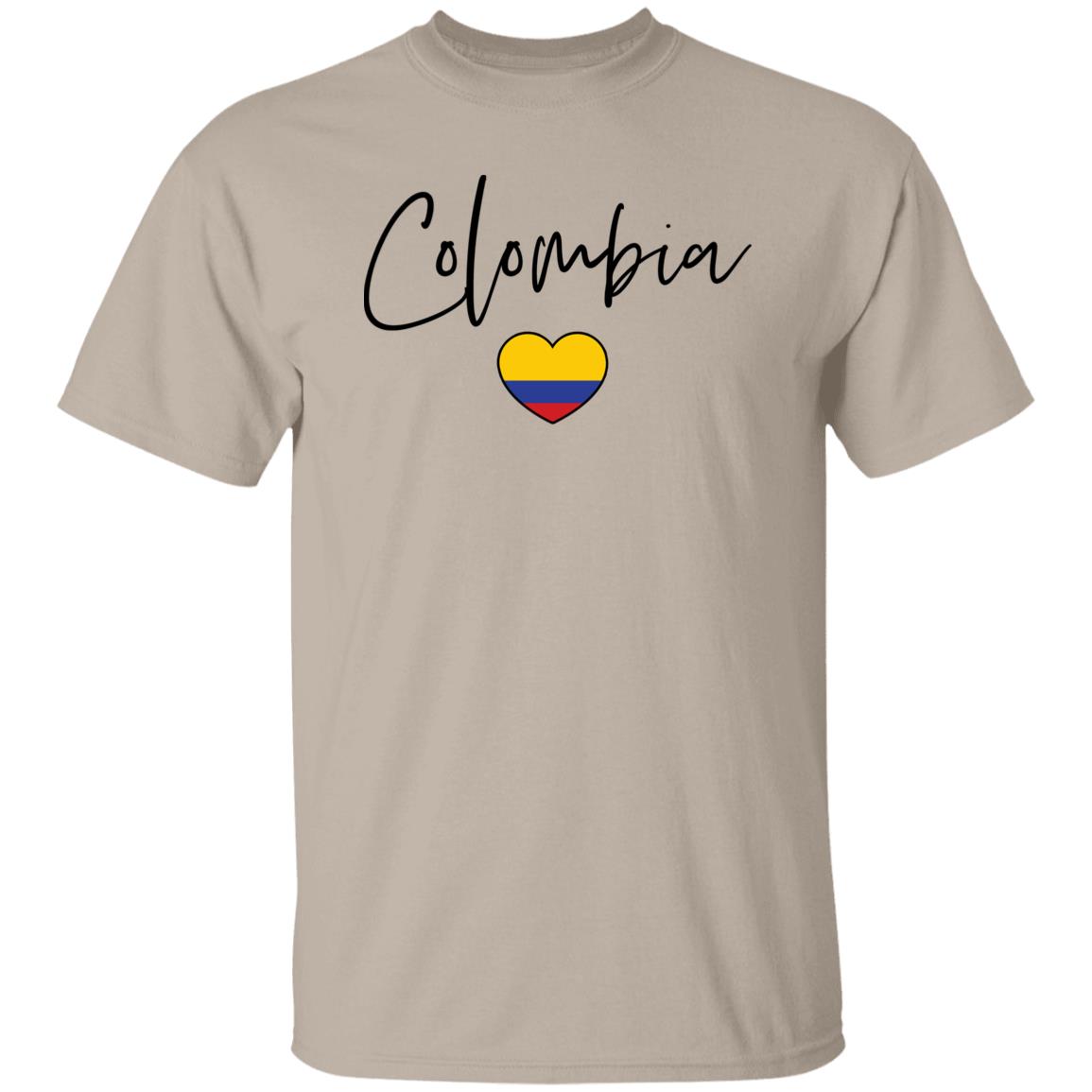 Colombia flag heart Unisex T-shirt Colombia love tee White Sand Blue-Family-Gift-Planet